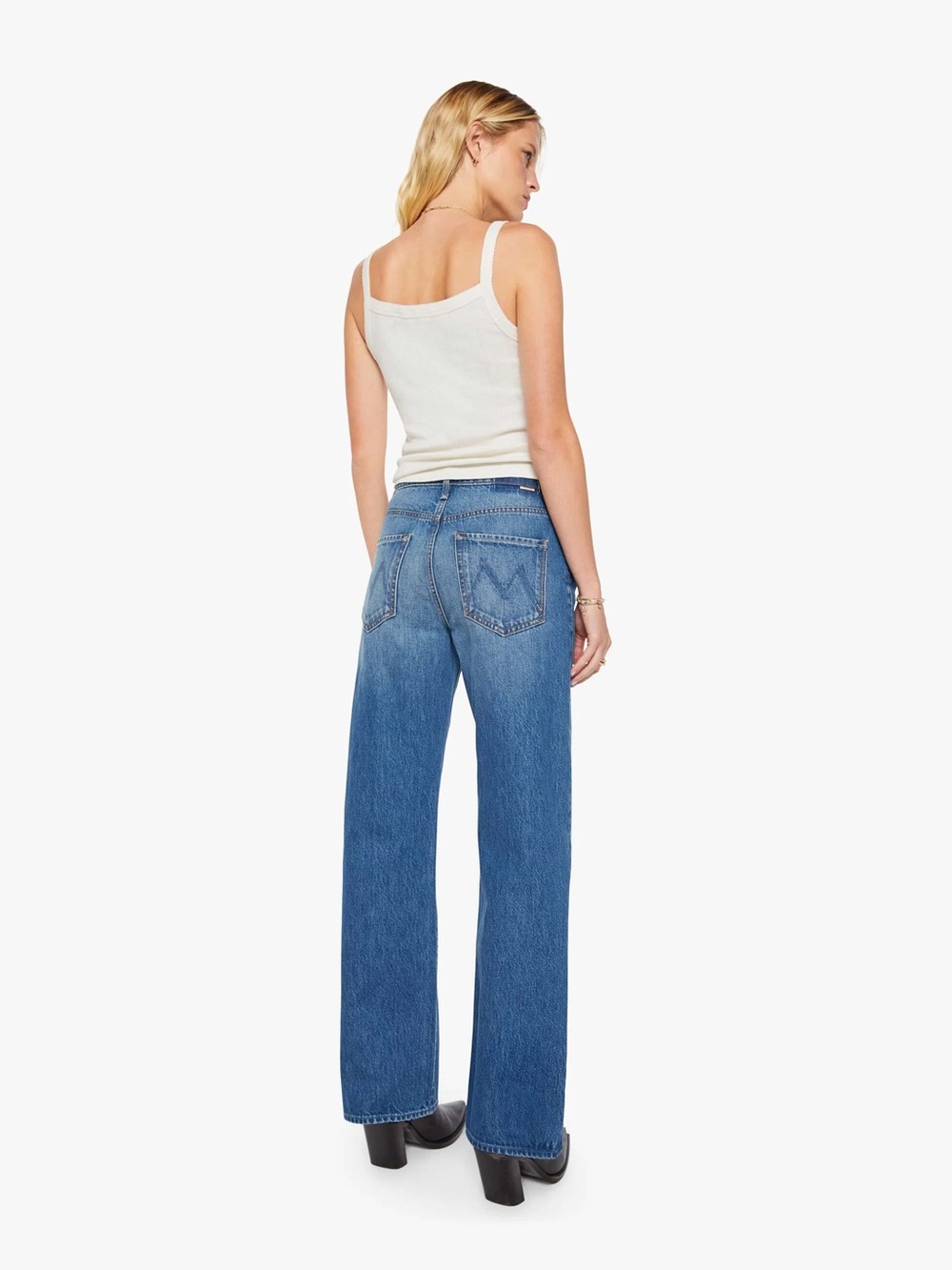 Mother The Dodger Flood Classic High -Rise Straight Leg Women Jeans - Blue - Picture 4 of 10